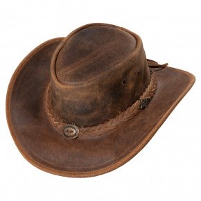 kožený westernový klobouk CRAZY HORSE